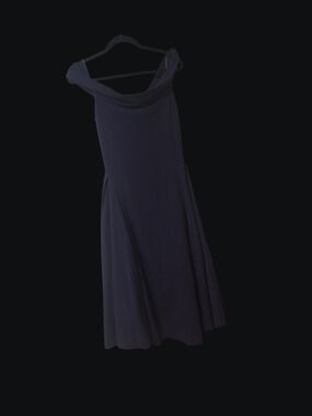 AKIRA Navy One-Shoulder Fit & Flare Dress